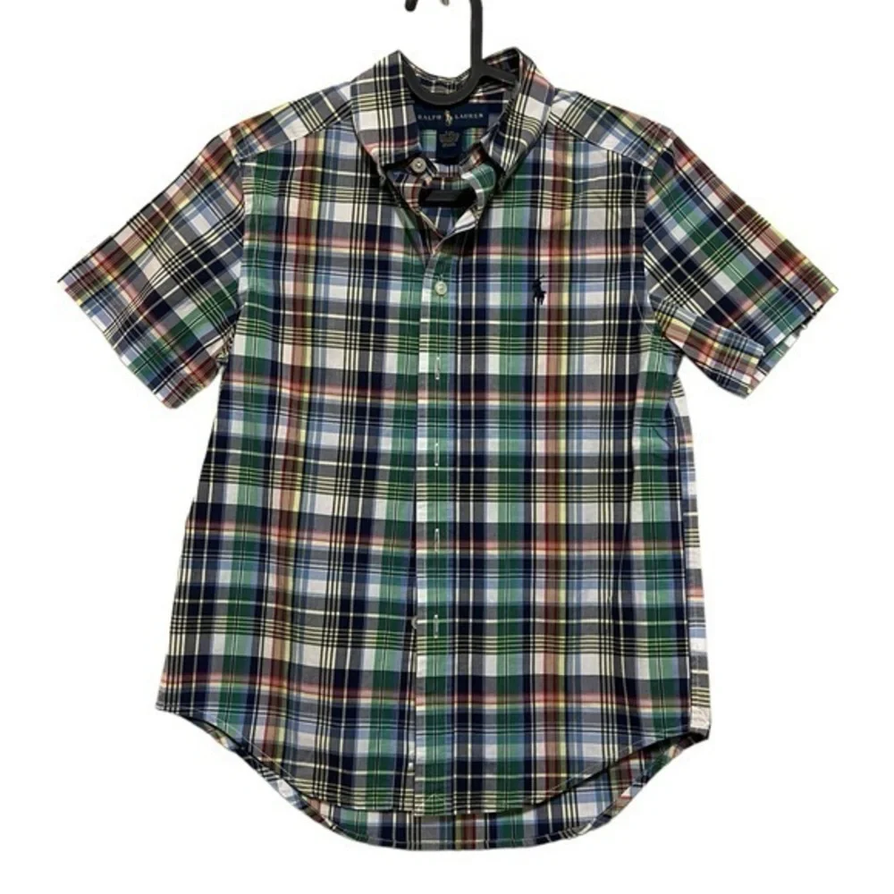 Ralph Lauren Polo Plaid Short Sleeve Button Down Shirt - Kids S (8)